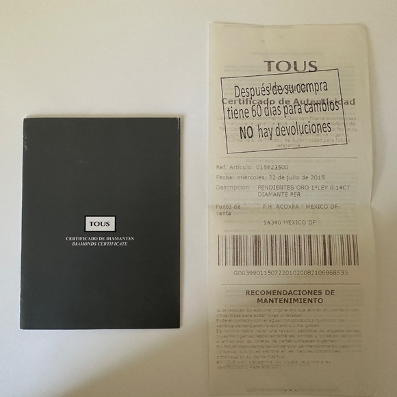 TOUS 18K White Gold Les Classiques Earrings with Diamond and Pearl - Picture 6 of 6